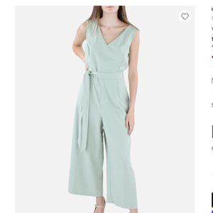 Calvin Klein Women's Crepe Sleeveless Crop Jumpsuit Light Green | Size: 8